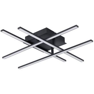 Eglo Plafoniera Moderna Lasana 3 Acciaio Nero 4 Luci Led Integrato 5,3W
