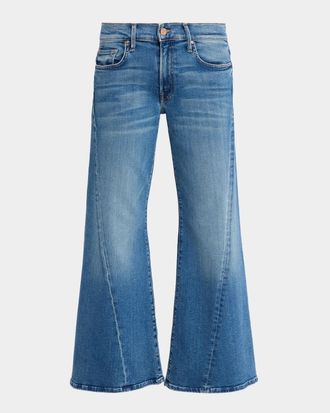 Mother Lil Mid-Rise Sidestepp Wide-Leg Jeans