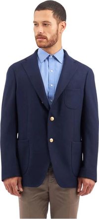 Brooks Brothers Navy Blauw Regular Fit Wollen Blend Blazer - Heren - Blazers - Blauw - 4XL - Wol - Jassen