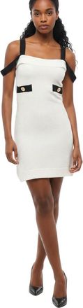 Patou White Textured Strapless Mini Dress