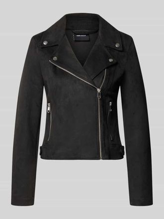 Vero Moda Regular Fit Kunstlederjacke mit Riegeln am Rumpf Modell JOSE in Black, Gr&ouml;&szlig;e XL