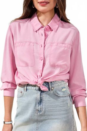 Tribal Tencel Cavalry Twill Button Shirt In Rosesilk