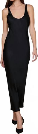 L'agence Akiya Satin Maxi Dress In Black