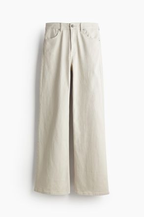 H&M Weite Twillhose - Hellbeige