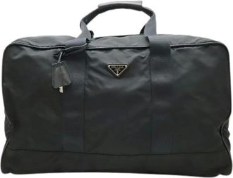 Prada Pre-owned Weekend Bags, female, Black, Size: ONE SIZE Pre-owned Nylon Weekend Bag