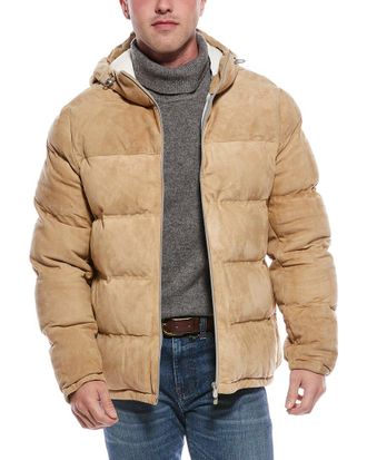 Brunello Cucinelli Quilted Suede Down Coat