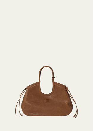 Miu Miu Ivy Leather Shopping Tote Bag