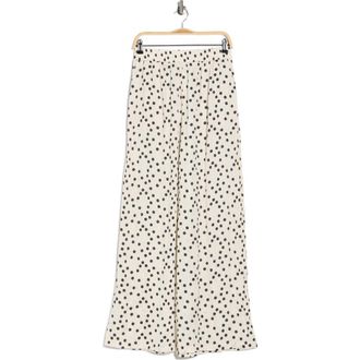 L'agence Lillian Wide Leg Pants in Ecru/Black Polka Dot at Nordstrom Rack, Size X-Large