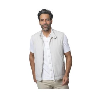 Eleventy Gilet gr&egrave;ge zonder mouwen met rits - Heren - Zomerjassen - Grijs - 2XL - Leer - Jassen