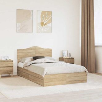 vidaXL vidaXL Letto con Contenitore con testiera Rovere Sonoma 120 x 200 cm