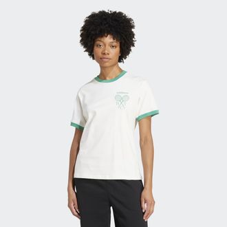 adidas T-Shirt ADIDAS ORIGINALS TENNIS TEE, Damen, Gr. XXL, weiss (cloud wei&szlig;), Obermaterial: 100% Baumwolle, Rundhals, Shirts T-Shirt, sportliche regul&auml;re P