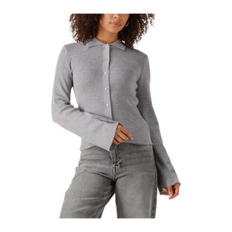 Modstr&ouml;m Truien & Vesten, Dames, Grijs, XL, Wol, Grijze Cardigan voor herfst en winter