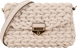 Michael Kors Jet Set Geweven Leren Crossbody Tas - Dames - Schoudertassen - Beige - ONE Size - Leer - Tassen