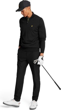 Lyle & Scott Golf Quarter Zip Merino Sweater in Jet Black at Nordstrom, Size Xx-Large