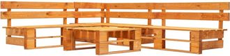 vidaXL Set De Muebles De Palets De Jard&iacute;n 4 Pzas Madera Marr&oacute;n Miel Vidaxl
