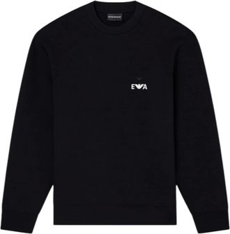 Emporio Armani ASV Jersey Sweatshirt met Super-embossed EA Borduursel - Heren - Sweatshirts - Zwart - XL - Katoen - Hoodies & sweatvesten