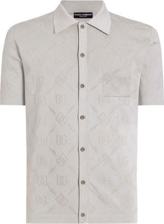 Dolce & Gabbana monogram-pattern shirt - men - Polyamide/Silk - 50 - Grey