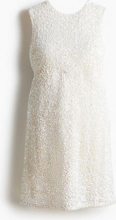 H&M MAMA Paillettenkleid mit Zierschleife - White