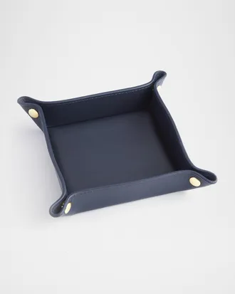 Royce Leather Monogrammed Leather Catchall Valet Tray