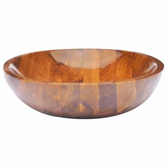 Berkfield Home Basin Solid Teak Wood 60x40x10 cm in Brown | Size: 60 x 40 x 10 cm