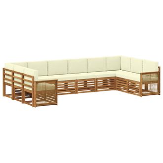 vidaXL Conjunto De Sof&aacute;s De Exterior 7 Uds. Natural Y Crema Vidaxl