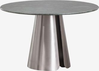 Sklum Mesa De Comedor Redonda &Oslash;120 Cm En Acero Inoxidable Baelor Sklum