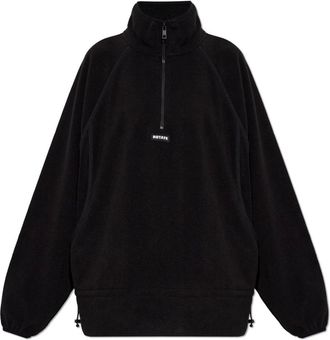Rotate Felpa oversize in pile con colletto alla coreana - - Sweatshirts & Hoodies - Donna - Nero - XL
