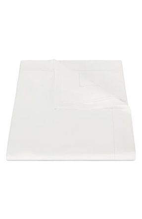 Matouk Bergamo Hemstitch Cotton Percale Duvet Cover in Bone at Nordstrom, Size Full