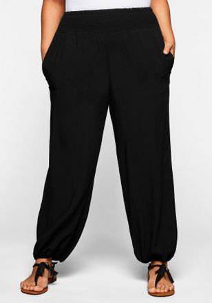 Sheego Schlupfhose SHEEGO, Damen, Gr. 40, Normalgr&ouml;ssen, schwarz, 100% Viskose, unifarben, Hosen Schlupfhose