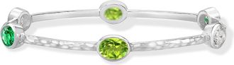 Dower & Hall Oval Green Garnet, Peridot & Topaz Array Bangle
