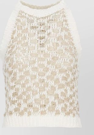 PESERICO halterneck sleeveless lurex knit top