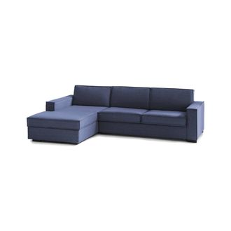 Dmora Dmora - Sofa Cama Daalber, Sof&aacute; De Esquina, 100% Made In Italy, Sof&aacute; Con Apertura Giratoria, Pen&iacute;nsula Contenedor Izquierda, Con Reposabrazos Est&aacute;ndar
