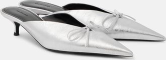 Balenciaga Knife Bow 40 metallic leather mules