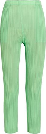 Pleats Please Issey Miyake Pleated Tapered-leg Woven Trousers - Light Green - 3