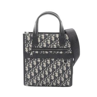 Dior Pre-owned Safari North-South Oblique Canvas Leren Handtas - Heren - Pre-owned - Veelkleurig - Maat: ONE Size Leer