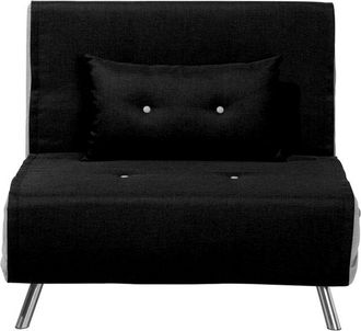 Beliani Beliani - Sof&aacute; Cama Tapizado En Tela Negro Cama Individual Plegable Silla Cama Farris