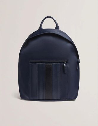Ted Baker Mens Striped Rectangle Shape Rucksack with Silver Tone Hardware - Navy - Size: ONE size