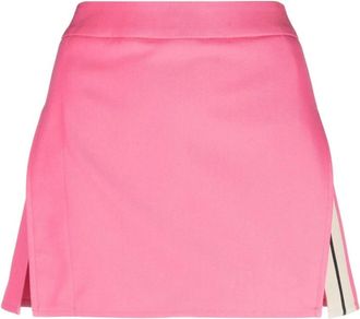 Palm Angels A-lijn gestreepte rok - Dames - Korte rokken - Roze - M - Katoen - Rokken