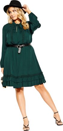 City Chic Womens Plus Size Dress Precious TIE, Jade, 20 UK