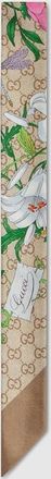 Gucci Printed Silk Ribbon, Brown, Silk