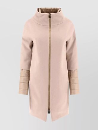 Herno collar longline quilted sleeves coat