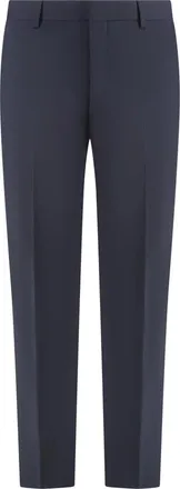 Prada Wollen Stretchbroek met Zakken - Heren - Nette broeken - Blauw - L - Wol - Broeken