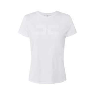 Elisabetta Franchi Tops, Dames, Wit, XS, Katoen, Cotton Jersey T-Shirt