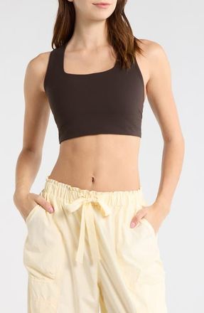 Free People FP Movement Win Win Racerback Bra in Chocolate at Nordstrom, Size X-Small