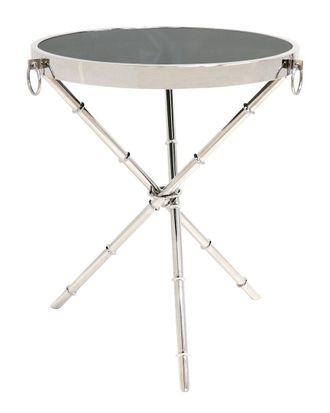 Pasargad Home Discontinued Pasargad Home Vicenza Collection Steel & Glass Side Table