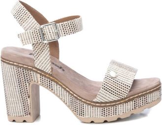 Xti Womens Heeled Platform Sandals In Medium Beige