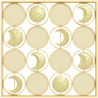 OEM Decoraci&oacute;n De Metal Para Pared De Fases Lunares Multidireccional Con 16 Discos Dorado