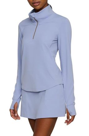 Rhone Course to Court Long Sleeve Quarter Zip Top in Hydrangea Blue at Nordstrom, Size Xx-Large