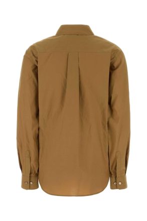 Christophe Lemaire Womens Camel Poplin Shirt Cumin Exterior: Cotton Silk Camicie
