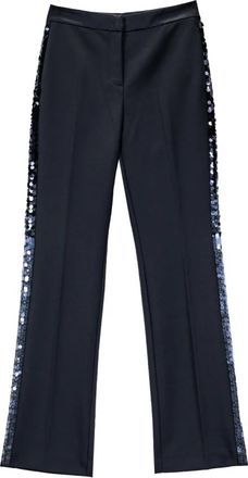 Karl Lagerfeld KL Studio Sequin Pants - Dames - Wijde Broeken - Zwart - S - Wol - Broeken